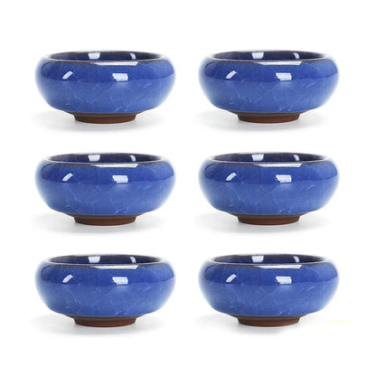 6pcs/lot Chinese Crack glaze kungfu tea cup,Porcelain China Teacups and SaucerTea Bowl 50ml China Tea Pot Celadon Crackle Teacup