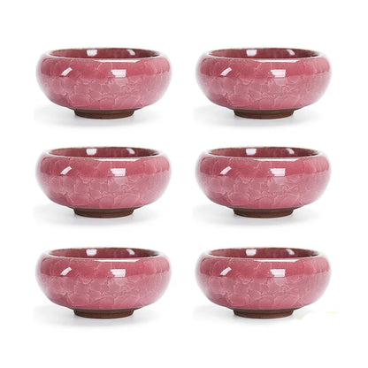 6pcs/lot Chinese Crack glaze kungfu tea cup,Porcelain China Teacups and SaucerTea Bowl 50ml China Tea Pot Celadon Crackle Teacup