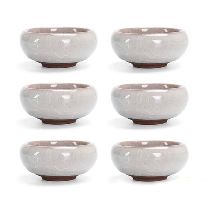 6pcs/lot Chinese Crack glaze kungfu tea cup,Porcelain China Teacups and SaucerTea Bowl 50ml China Tea Pot Celadon Crackle Teacup