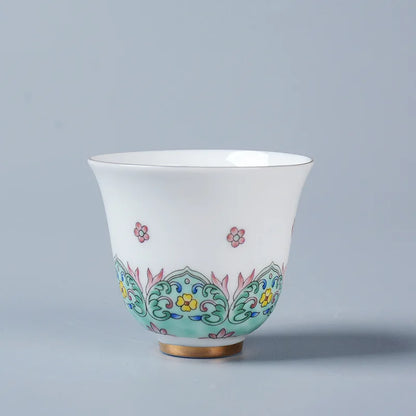 6pcs/lot Chinese kungfu tea cup Jingdezhen handpainted cup of tea China serving cup for tea party color enamel tea cups new