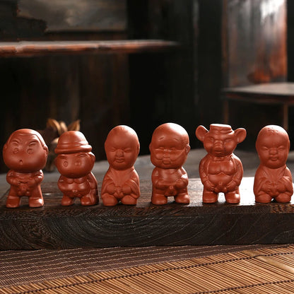 6pcs/lot pee doll Chinese yixing zisha purple clay tea pet home decoration on tea tray lovely pee boy tea play on sales in China