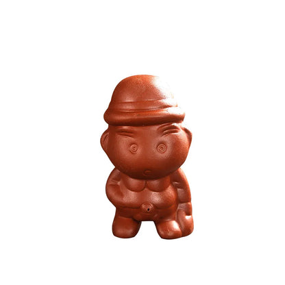6pcs/lot pee doll Chinese yixing zisha purple clay tea pet home decoration on tea tray lovely pee boy tea play on sales in China