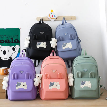 6pcs/set Cute schoolbags for kids girls Large Capacity Junior High School Student Backpack Cartoon Bookbag Primary School bags