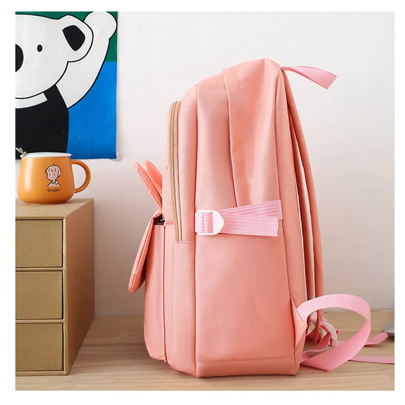 6pcs/set Cute schoolbags for kids girls Large Capacity Junior High School Student Backpack Cartoon Bookbag Primary School bags