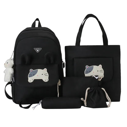 6pcs/set Cute schoolbags for kids girls Large Capacity Junior High School Student Backpack Cartoon Bookbag Primary School bags