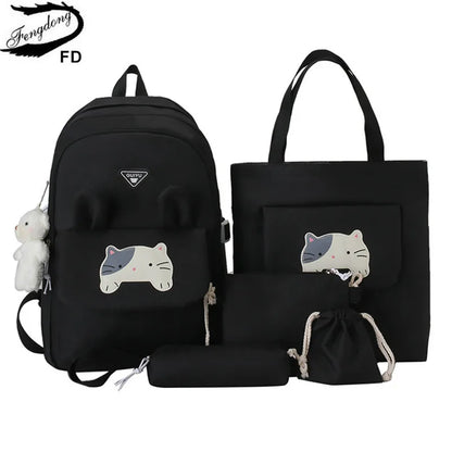 6pcs/set cute schoolbags for kids girls Primary Junior School Student Backpack Large Capacity School Backpack bookbag pencil bag