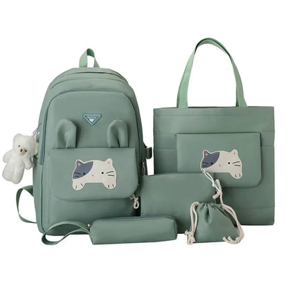 6pcs/set cute schoolbags for kids girls Primary Junior School Student Backpack Large Capacity School Backpack bookbag pencil bag