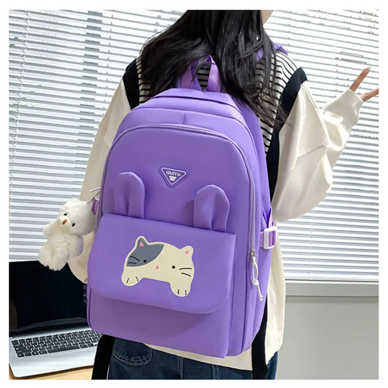 6pcs/set cute schoolbags for kids girls Primary Junior School Student Backpack Large Capacity School Backpack bookbag pencil bag
