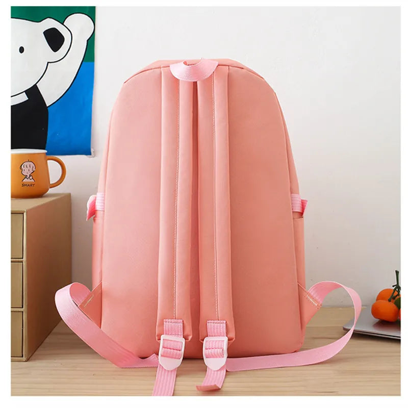 6pcs/set cute schoolbags for kids girls Primary Junior School Student Backpack Large Capacity School Backpack bookbag pencil bag