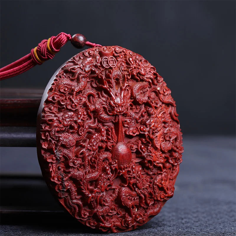 7/8/9/10cm Lobular Rosewood Myth Traditional Chinese dragon Animal Sculpture Mascot Wall Decoration Car Hanging Home Décor