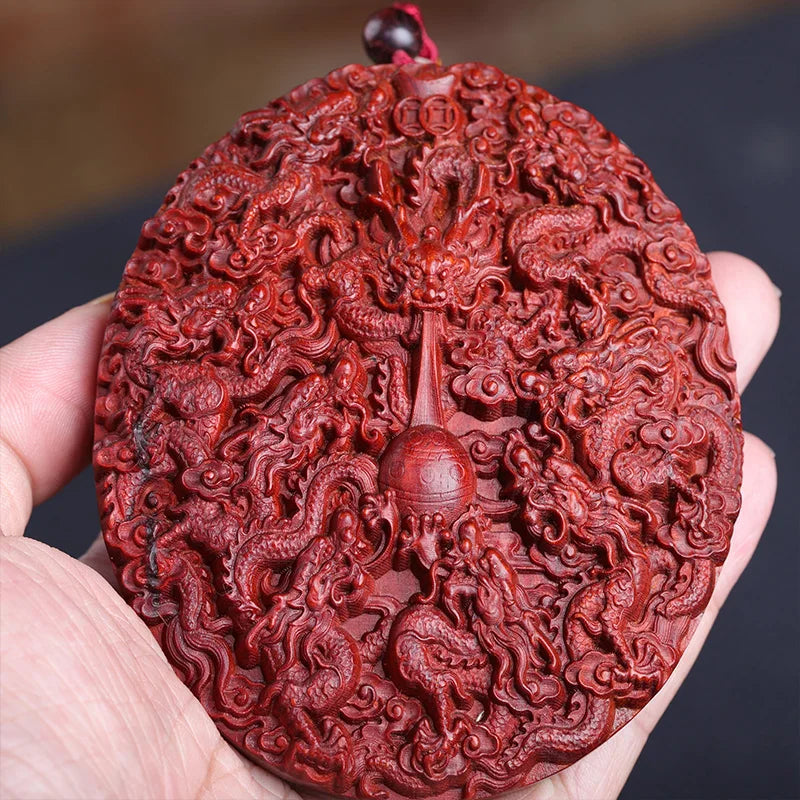 7/8/9/10cm Lobular Rosewood Myth Traditional Chinese dragon Animal Sculpture Mascot Wall Decoration Car Hanging Home Décor