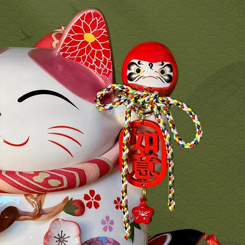 7.8 Inch Ceramic Maneki Neko Coin Bank Lucky Cat Daruma Money Box Home Decorative Ornament Fortune Cat