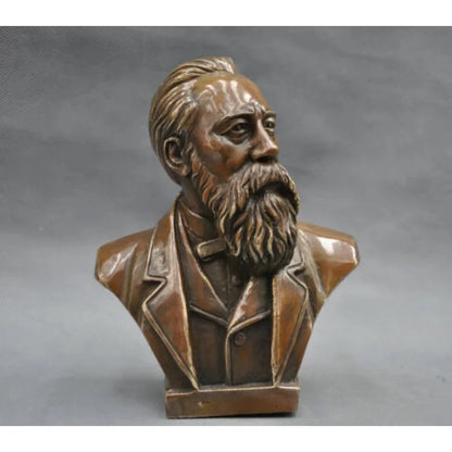 7 "Pure Bronze Communist Friedrich Von Engels Bust Statue