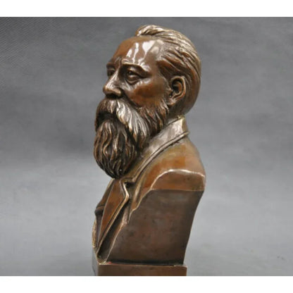 7 "Pure Bronze Communist Friedrich Von Engels Bust Statue