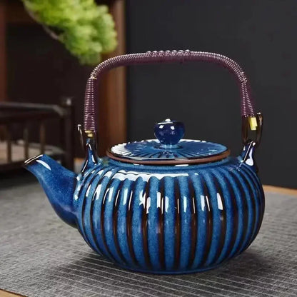 700ML Ceramic Teapot Home Handle Pot Tea Room Accessories Kiln Change Tea Pot For Tea Brewing In Mug Beauty Health Tea Set