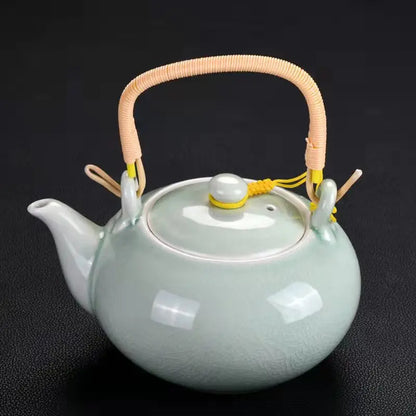 700ML Ceramic Teapot Home Handle Pot Tea Room Accessories Kiln Change Tea Pot For Tea Brewing In Mug Beauty Health Tea Set