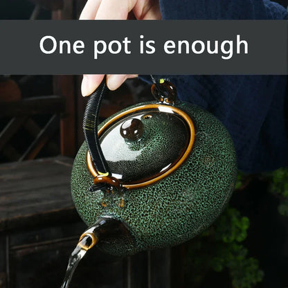 700ML Ceramic Teapot Home Handle Pot Tea Room Accessories Kiln Change Tea Pot For Tea Brewing In Mug Beauty Health Tea Set