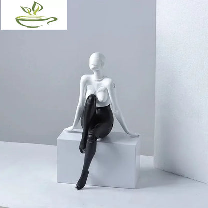 Nordic Resin Abstract Fashion Girls Sculpture Ornaments Miniature Angel Statues Home Decoration Accessories for Girlfriend Gifts