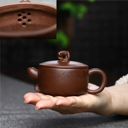 70ml master pot Chinese character carved small handmade teapot real yixing zisha purple grit sold at a loss China