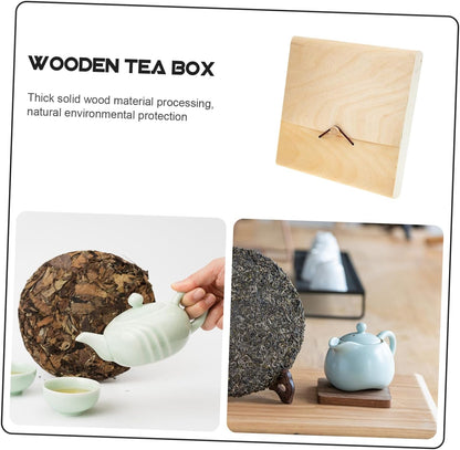 OKUMEYR Tea Cake Box Gift Containers Compressed Puerh Tea Storage Loose Tea Container Tea Leaf Case Tea Bag Case Tea Chest Table Top Display Stand Wooden Tea Storage Case Compartment China