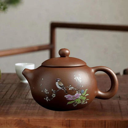 Bothyi Zisha Teapot Tea Kettle with Infuse Teaware Gift Kung Fu Teapot Chinese Tea Pots, 170ml Bird