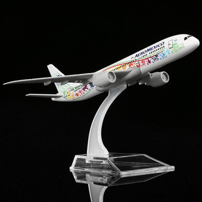 24-Hours 1:400 MEX Feathered Snake Painting 787 16cm Alloy Airplane Model for Display or Collection