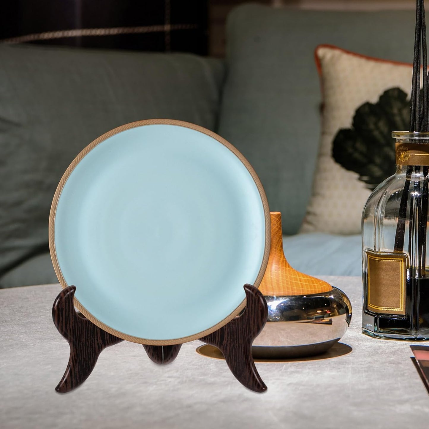 HOLIDYOYO Puer Tea Cake Display Stand Puer Tea Brick Holder 6.3 Inch Plate Stands for Display Plate Holder Easel for Photo Picture Frame