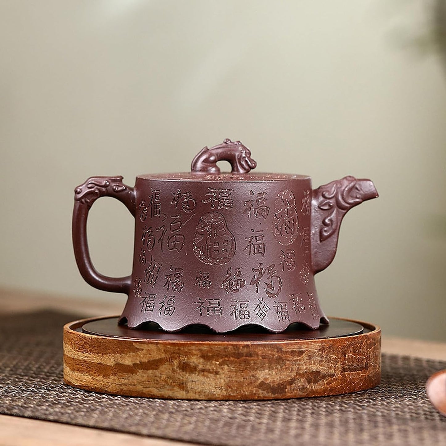 Handmade Zisha Teapot, Chinese Yixing Purple Clay Tea Pot 310cc,Chinese Kungfu Brew Infuser Loose Leaf Tea