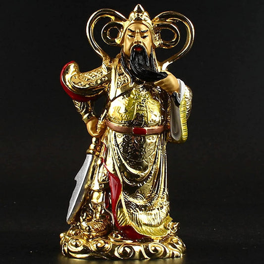 Home living room decorations,Home living room decoration crafts, Guan Yu Statue Feng Shui Figurines,Guan Gong Statue/Guan Di/Guan Yun Chang Sculpture Home Office Decoration,Good Lucky Gifts(Color : A)