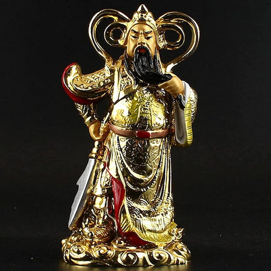 Home living room decorations,Home living room decoration crafts, Guan Yu Statue Feng Shui Figurines,Guan Gong Statue/Guan Di/Guan Yun Chang Sculpture Home Office Decoration,Good Lucky Gifts(Color : A)