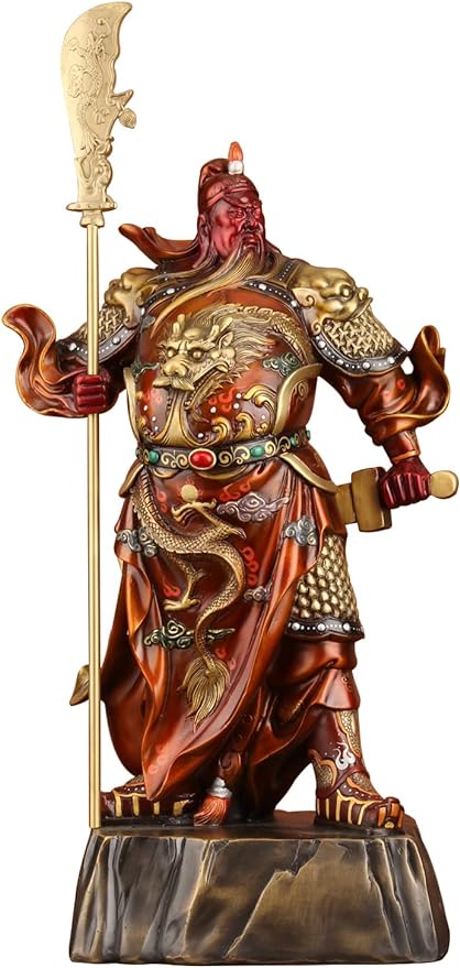 Guan Yu Statue, Guan Gong Statue, Kwan Kung, Kuan Gong Statue - God of Wealth God of Fortune- Copper Guan Yu Figurines,Bronze Guan Gong Sculpture - Guan Di Statue-Guan Yun Chang-Best Feng Shui Gifts