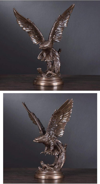 Statues for Home Decor Figurin Retro Eagle Spread Wings Resin Animal Statue Decoration Office Wine Cabinet Porch Home Office Decoration Crafts