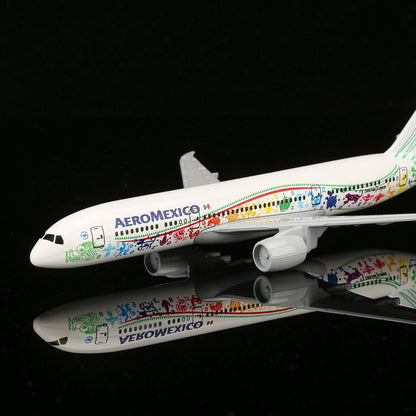 24-Hours 1:400 MEX Feathered Snake Painting 787 16cm Alloy Airplane Model for Display or Collection