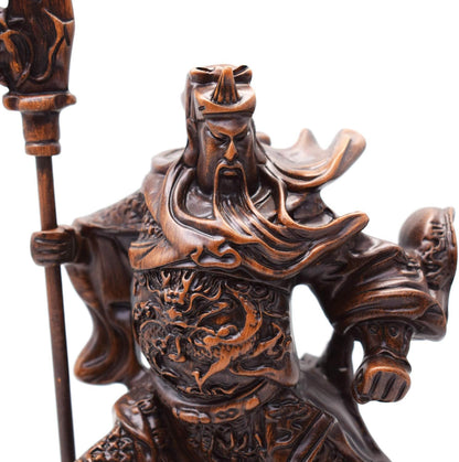 FUNSXBUG Chinese Feng Shui Guan Yu Statue/Guan Gong Statue/Guan Di Statue/Guan Yun Chang Statue Figurines Feng Shui Decor Home Office Decoration Tabletop Decor Good Lucky Gifts