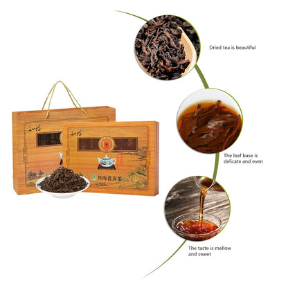 350g Yunnan Ripe Pu erh Tea (34 Count), YunNan Chinese Shu Puer Tea, Chinese Tea, Ripe Aged Tea, Puerh Tea Bags, Daily Drinks and Best Gifts