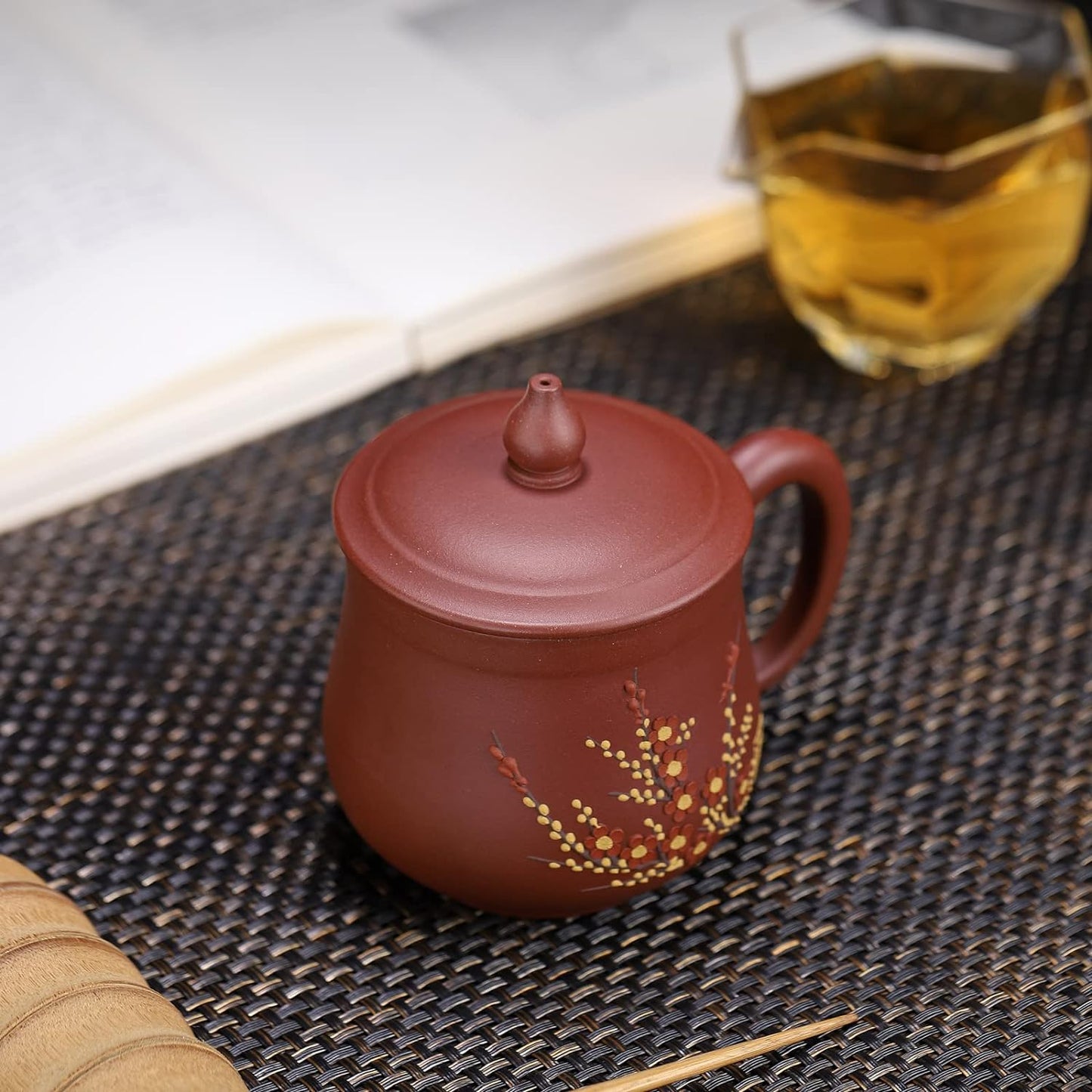 SILINE Zisha Teacup 10.8 Oz, Chinese Genuine Yixing Clay Tea Mug,Finemade Tea Cup -Qingshui Clay