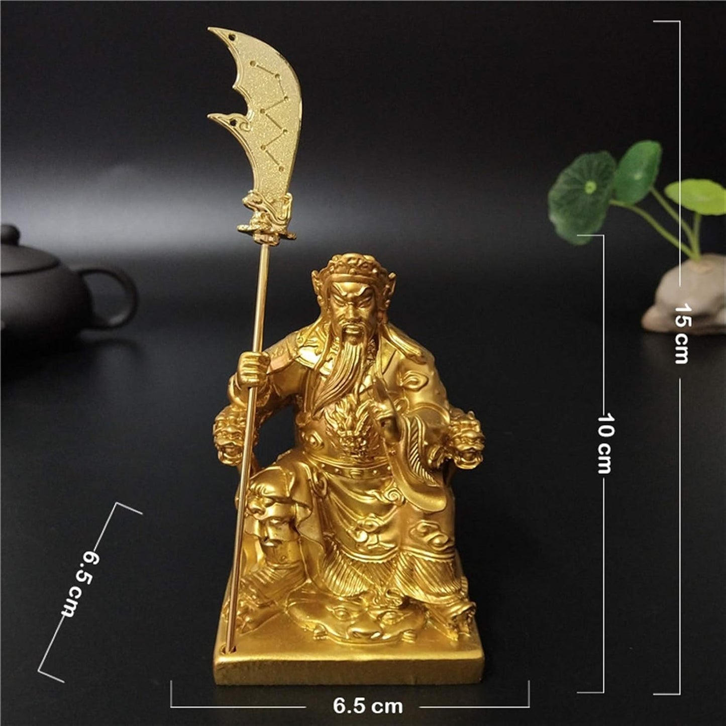 zxb-shop Guan Gong Statue Gold Guan Gong Buddha Statue Home Decoration Chinese Feng Shui Big Buddha Sculpture Figurines Ornaments Resin Crafts Gifts Chinese Feng Shui Guan Yu Statue