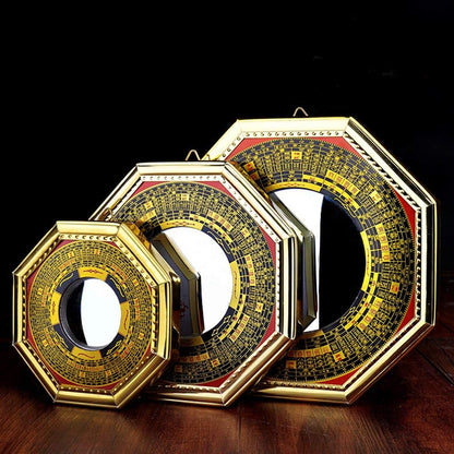 Chinese Feng Shui Concave Bagua Mirror Wood Fengshui ba gua Mirrors (Large)