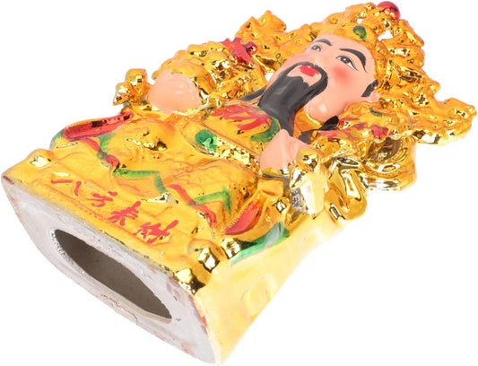 AOKWAWALIY God of Wealth Ornament Shen Buddhist Figurine Guan Chang Feng Shui Decor Lucky and Wealthy Statue Tabletop Decor The God of Wealth Statue Decor Ceramics Office Furniture Guan Yu