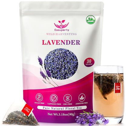 Essuperty- Rose Pu 'er Tea, Rose Puerh Tea Bags, Eco-Conscious Tea Bags, Caffeinated, All Natural Ingredients