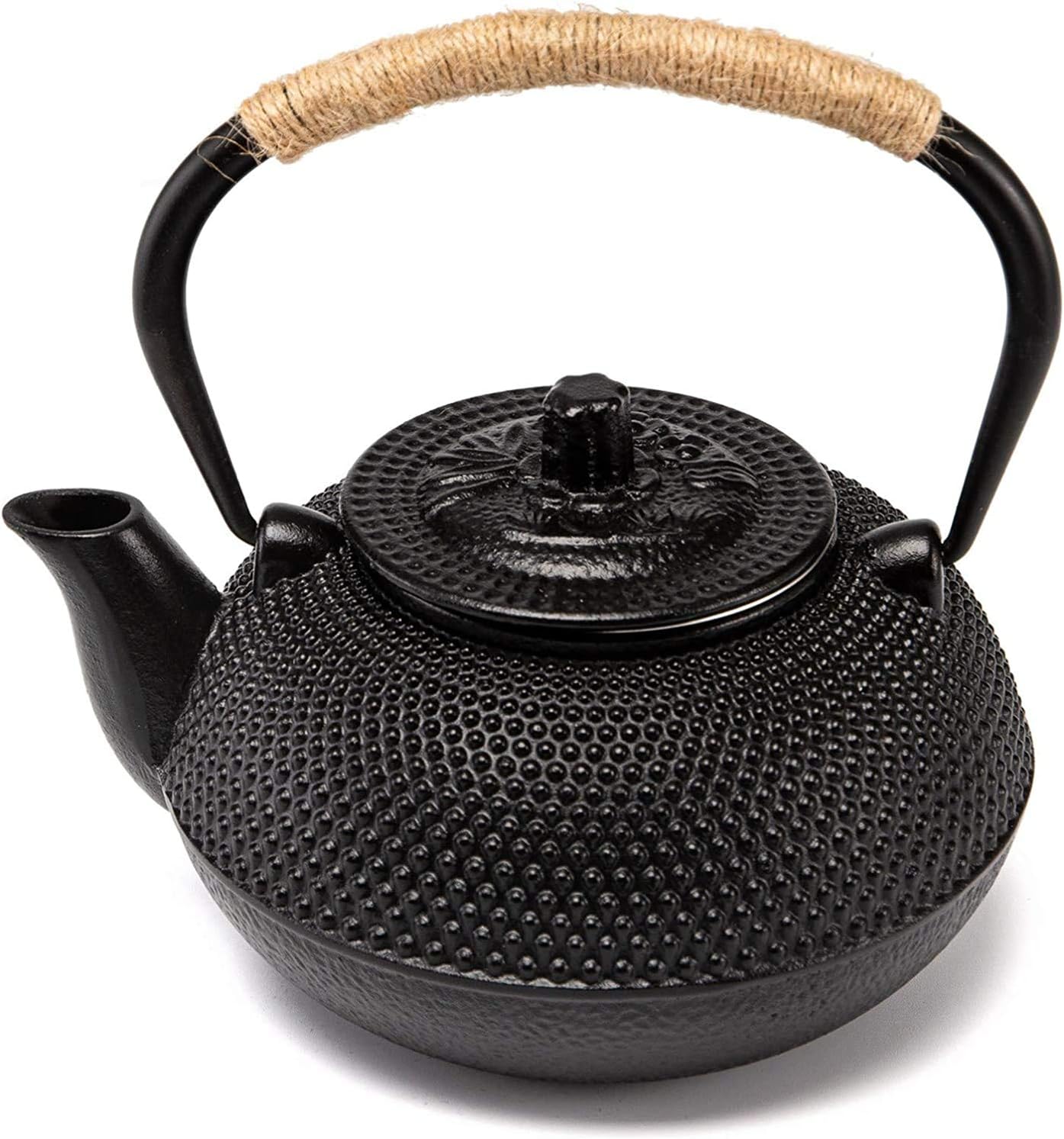 suyika Japanese Tetsubin Cast Iron Teapot Tea Kettle pot with Stainless Steel Infuser for Stovetop Safe Coated with Enameled Interior 22 oz/650 ml