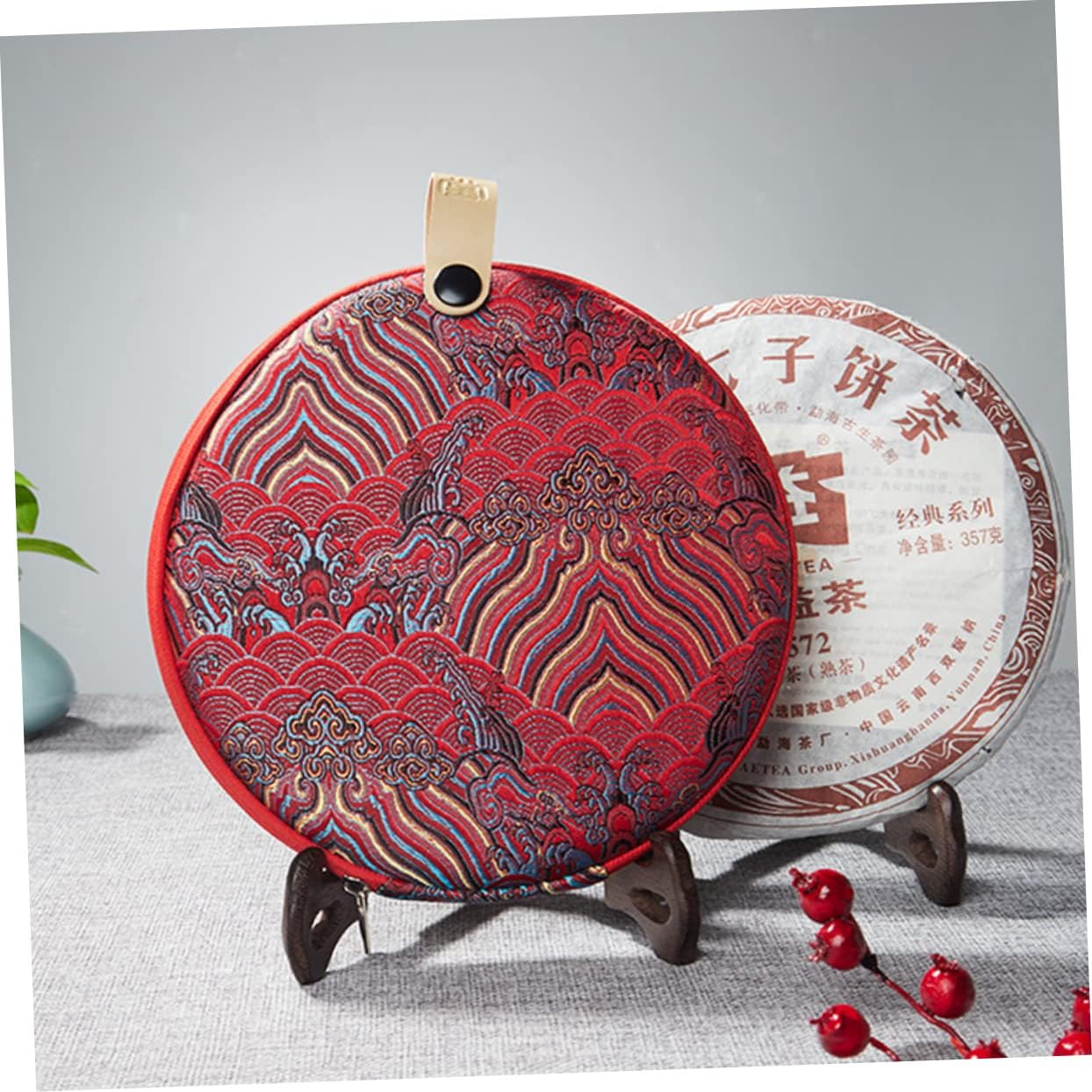 Operitacx Tea Cake Storage Bag Fermented Tea Bag Tea Cake Wrapping Pouch Puerh Storage Bag Storage Organizer Container Travel Storage Bag Brick Tea Container Cloth Travel Bag Portable