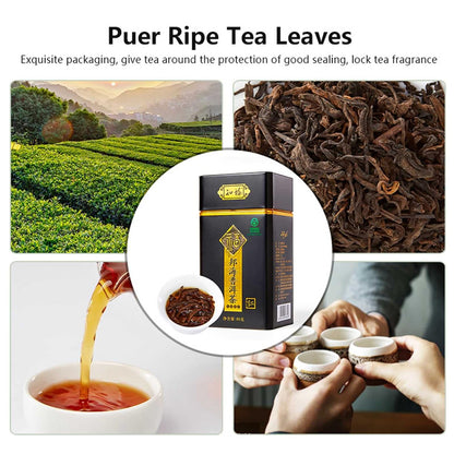 80g Canned Ripe Puerh Loose Leaf Tea, Aged Fragrance YunNan Chinese Shu Pu er Tea, Aged Black Tea Pu Er, Taste is Strong for Morning Tea, Afternoon Tea