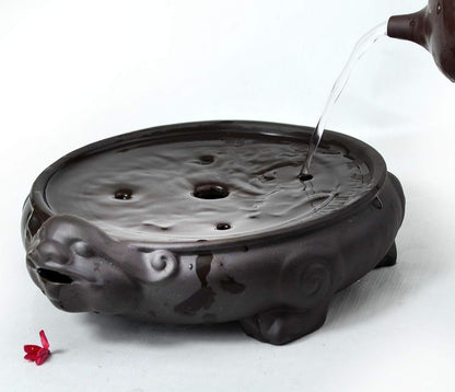 Tea Tray Saucer Mat Zisha Gongfu Tea Pixiu Fortune Feng Shui Decorations Luck