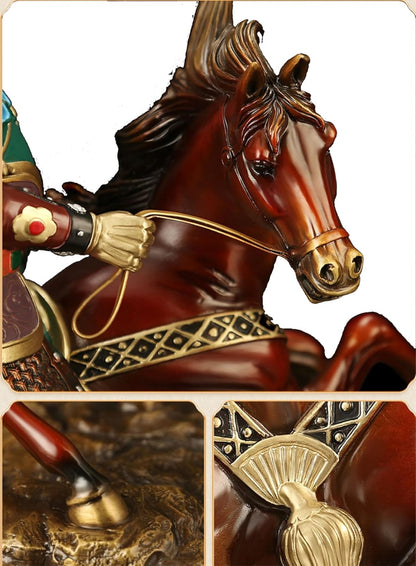 Pure Copper Guan Yu Statues - God of Wealth and Fortune, Feng Shui Gifts, Guan Gong Sculpture, Kwan Kung Figurines