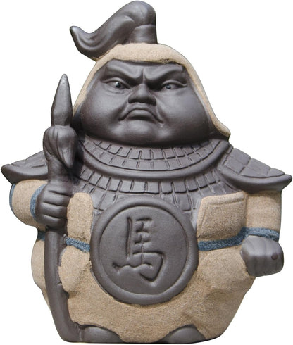 Hoobar Handmade Zisha Tea Pet Ceramic 5 Heros Design Style of the Romance of the Three Kingdoms, Decoration for Kungfu Teaset and Tea Tray A Great Gift (Zhao yun)