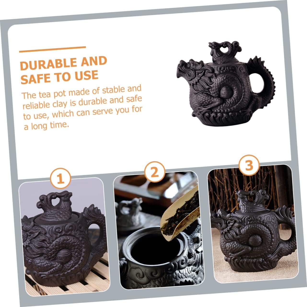 STOBAZA 3pcs Dragon Phoenix Purple Clay Teapot Tea Pets Gongfu Loose Tea Teapots Brass Teapot Ceramic Frog Teapot Zisha Teapot Porcelain Kettle Purple Clay Tea Pot Delicate Japan Office