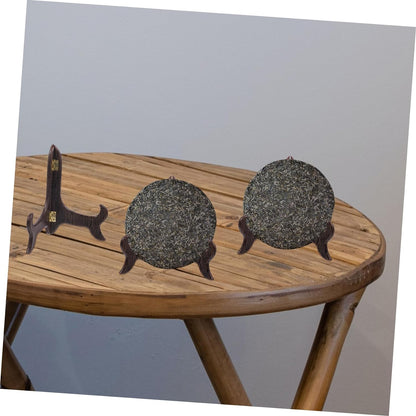 BIUDECO Ornament Rack Display Holder Tea Cake Tray Puer Tea Cake Shelf Tray Frame Puer Tea Cake Stand Pu Erh Tea Organizer Fish Bowl Stand Desk Tray Plate Bracket Resin Tray Rack Crafts