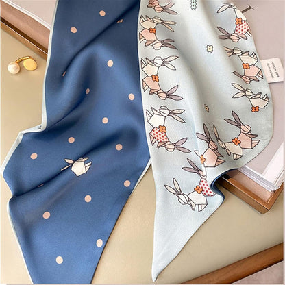 RAN Winter Warm Scarfs Summer Long Silk Scarf, Women's Multifunctional Polyester Hairband, Animal Print Small Neck Scarf, 59.1" x 5.9"