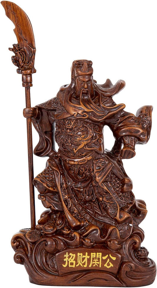 Guan Yu Statue, Guan Gong Statue, Kwan Kung, Kuan Gong Statue - God of Wealth God of Fortune - Guan Yu Figurines, Guan Gong Sculpture - Guan Di Statue - Guan Yun Chang-Best Feng Shui Gifts